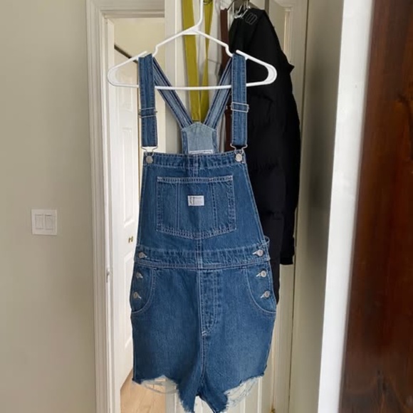 Levi's Blue Denim Overalls - Picture 2 of 4